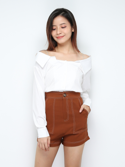 Off Shoulder With Diamond Strap Blouse 28454