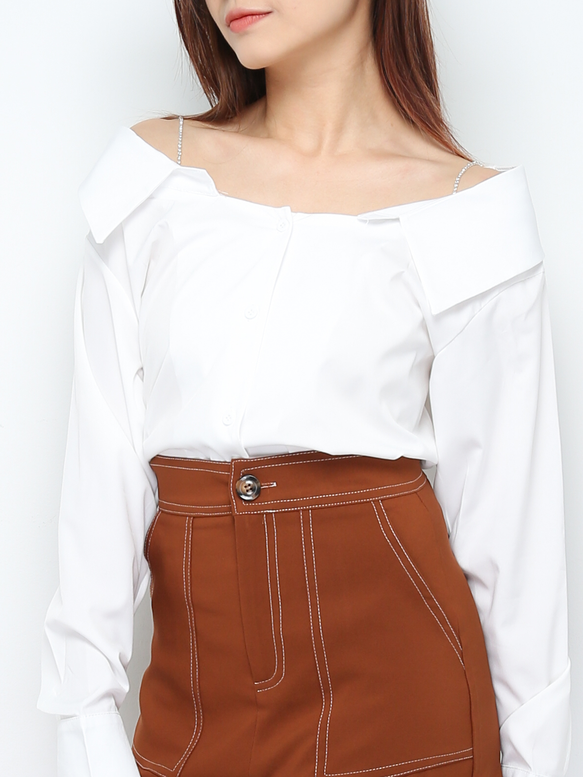 Off Shoulder With Diamond Strap Blouse 28454