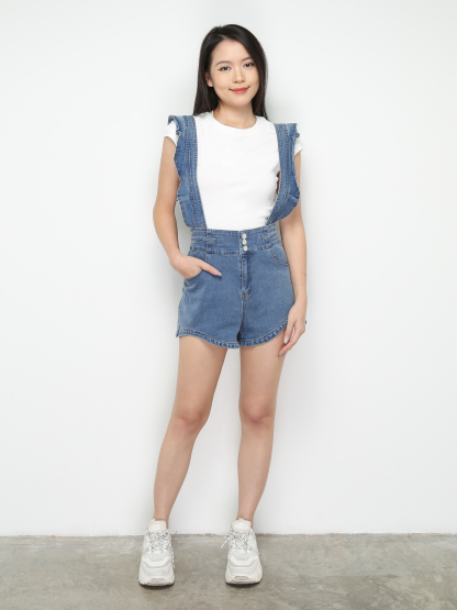 Denim With Strap Short Pants 28920