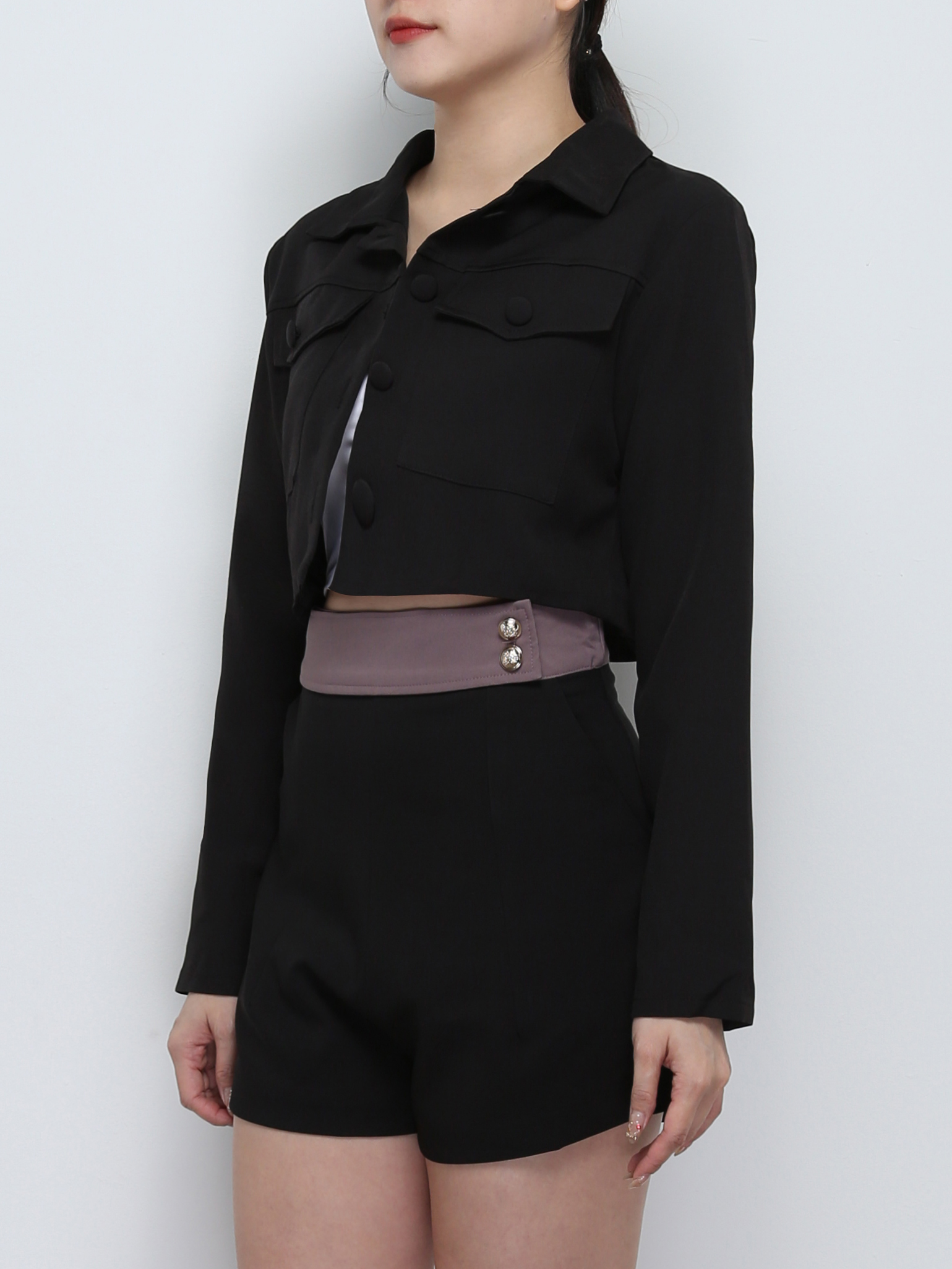 Two Tone High Waist Short Pants 29258