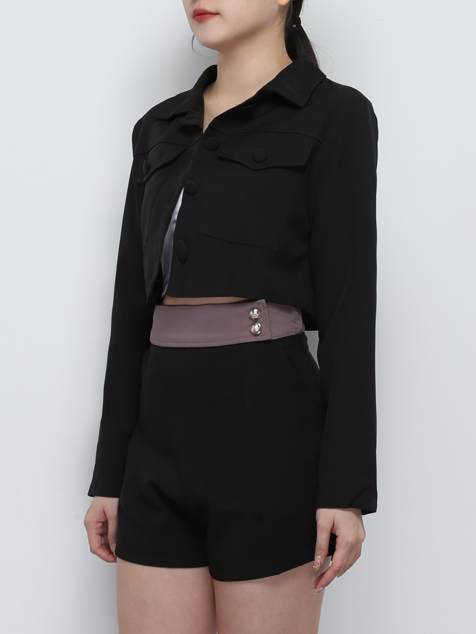 Two Tone High Waist Short Pants 29258