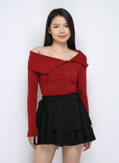 Knitted Off SHoulder Top 33318