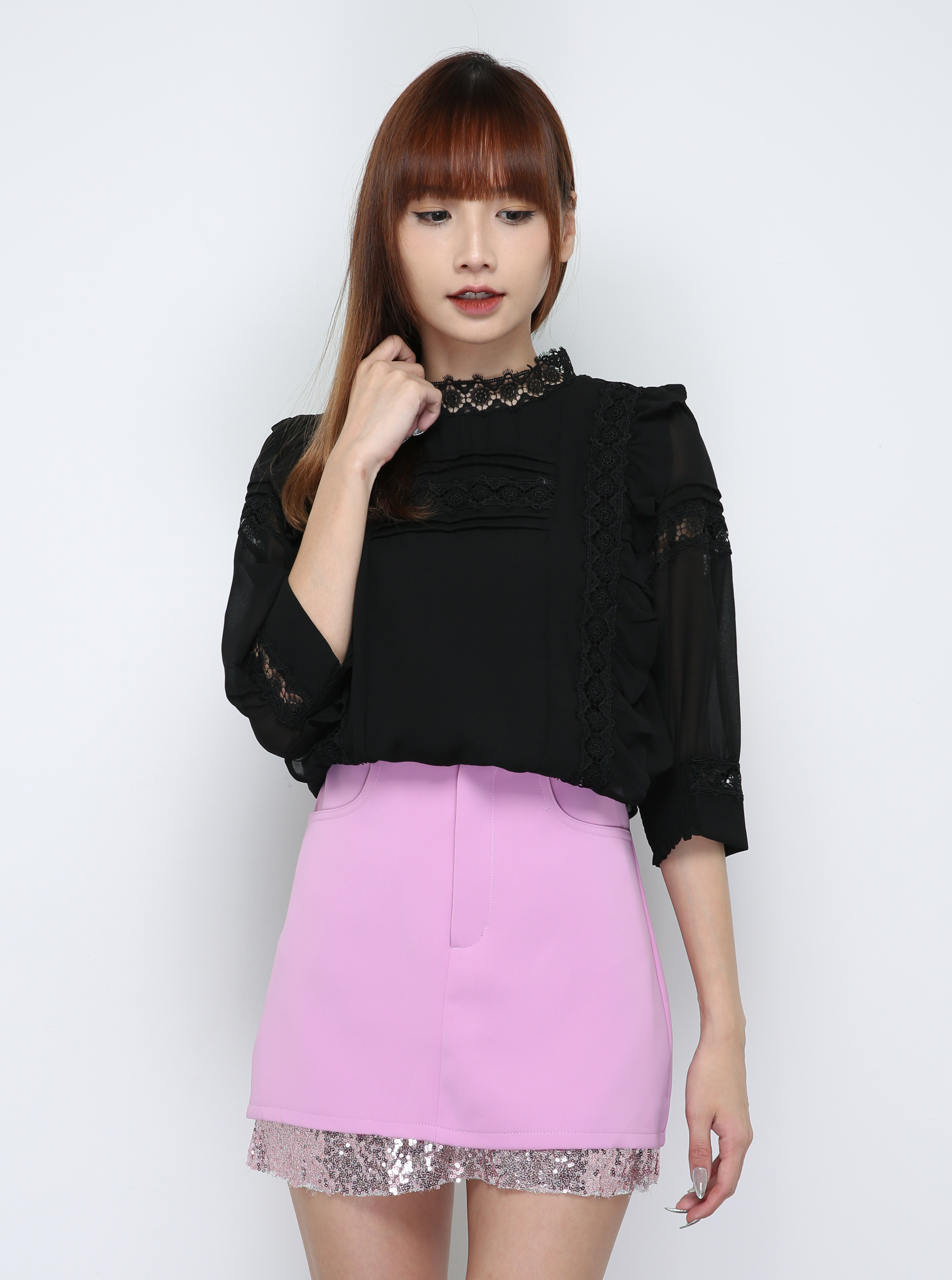 Waist Stretchable With Lace Top 29945