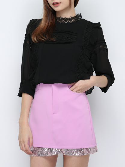 Waist Stretchable With Lace Top 29945