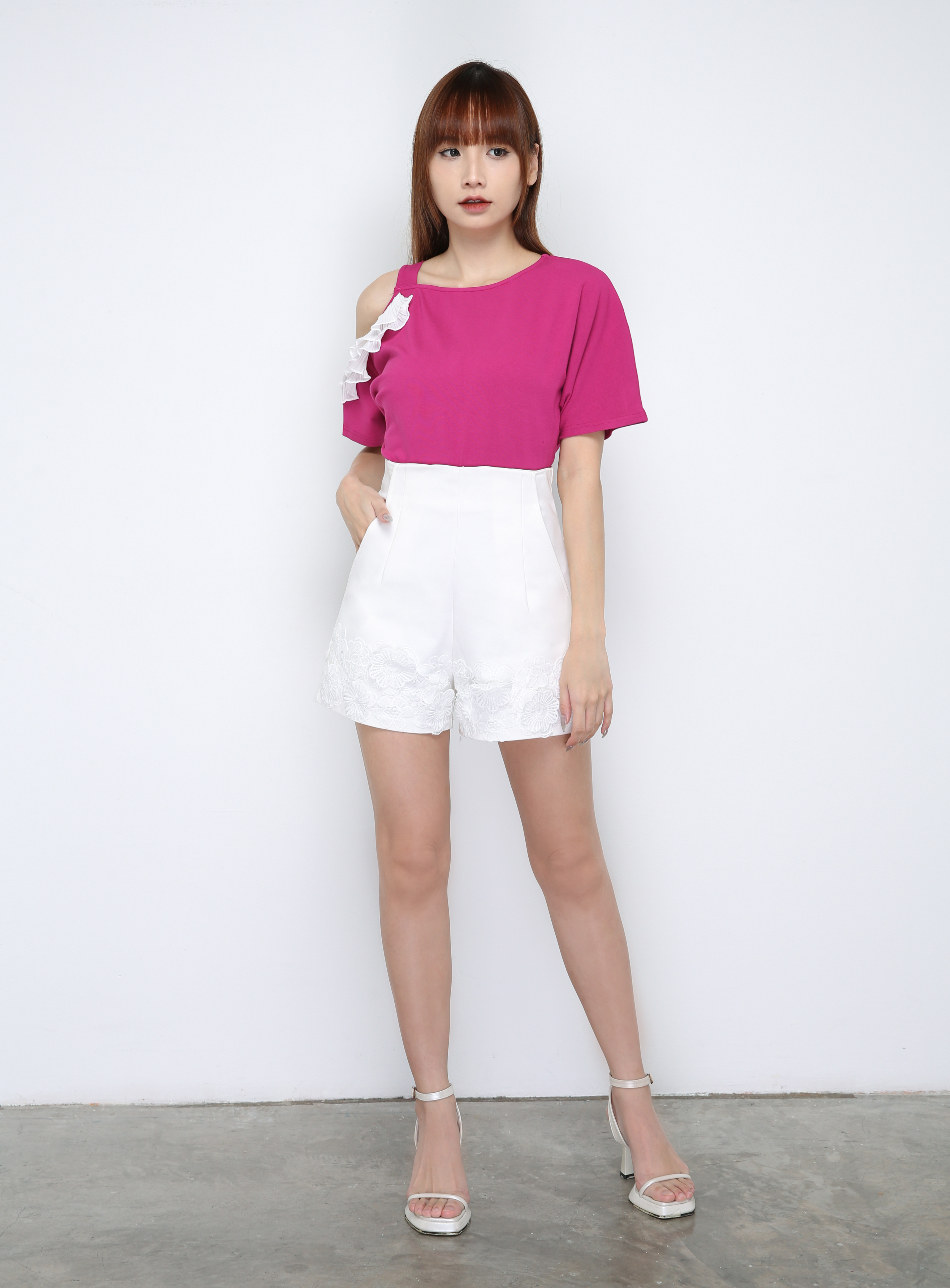 Shoulder Hole With Ruffles Top 29958