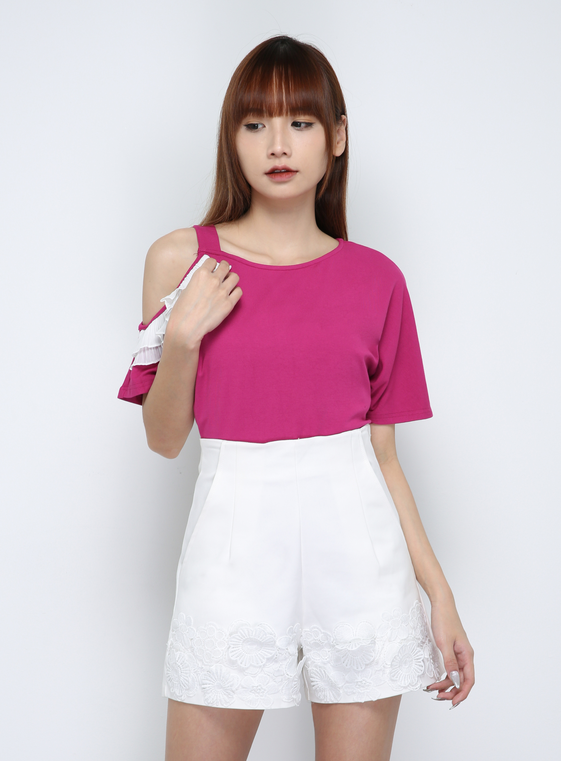 Shoulder Hole With Ruffles Top 29958