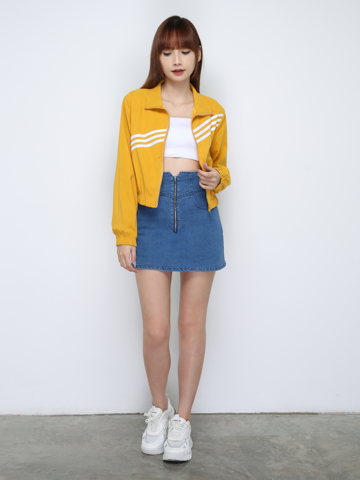 High Waist Front Zip Skirt Pants 29965