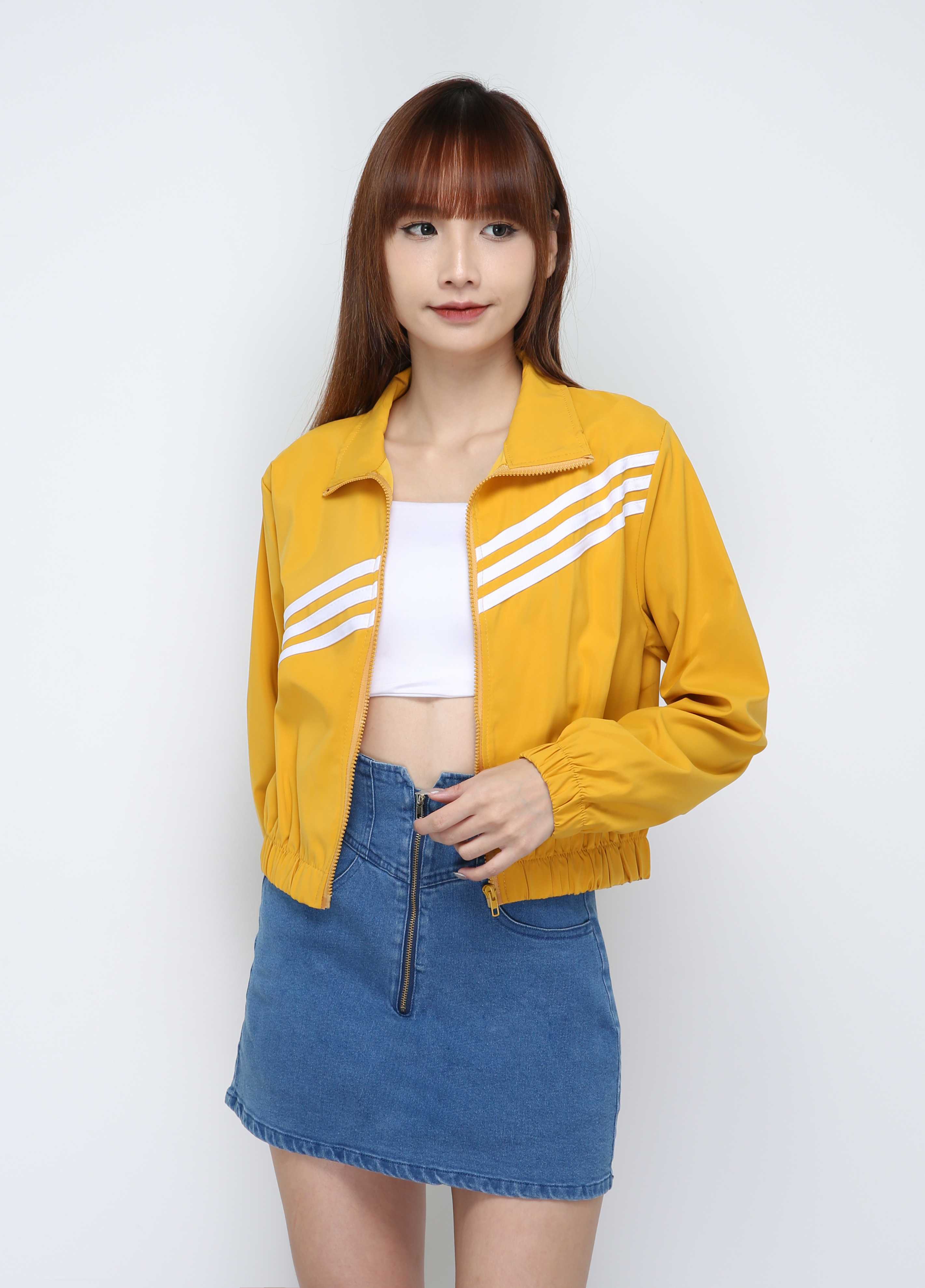 Front Zip With Waist Drawstring Jacket 29963