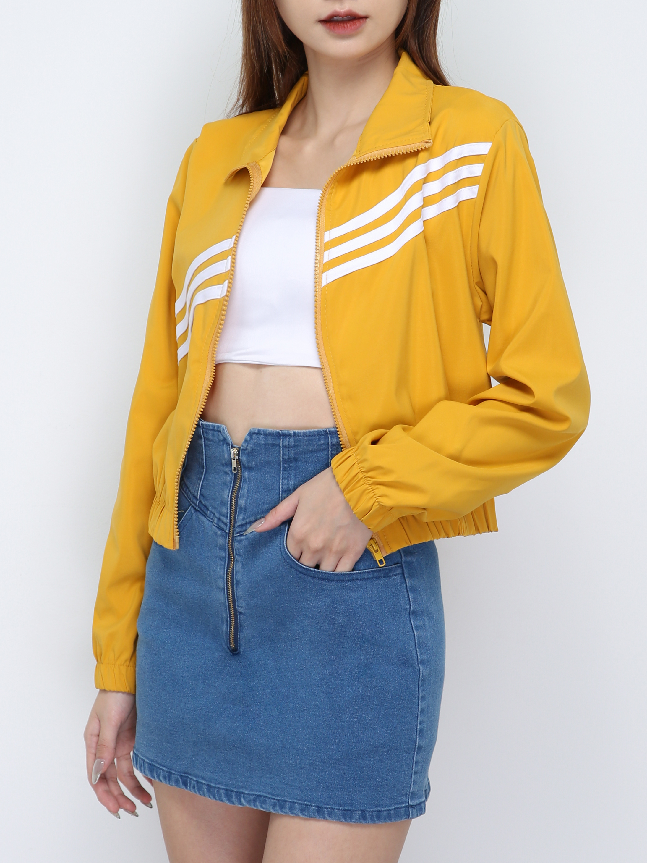 High Waist Front Zip Skirt Pants 29965