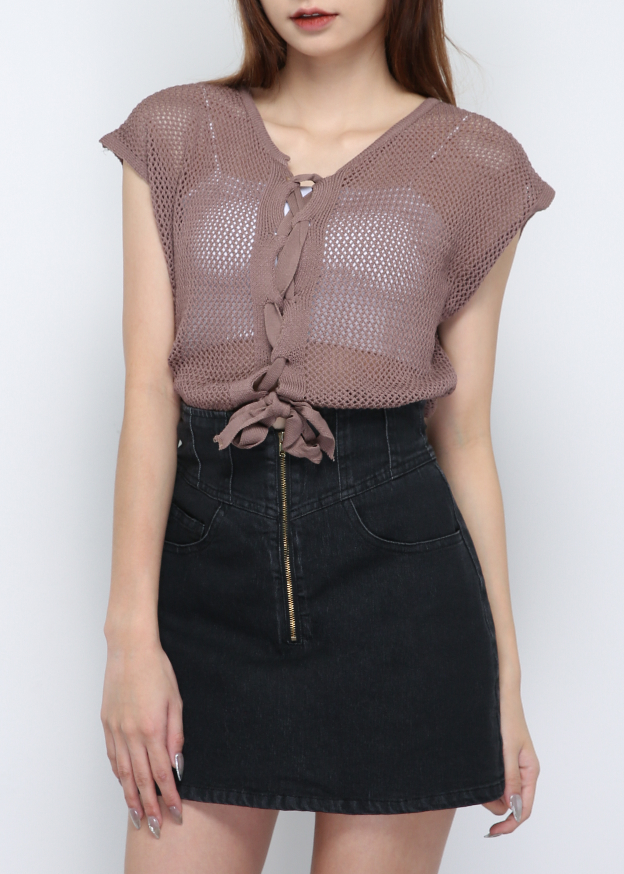 Back Tie Up With Eyelet Top Set 29947