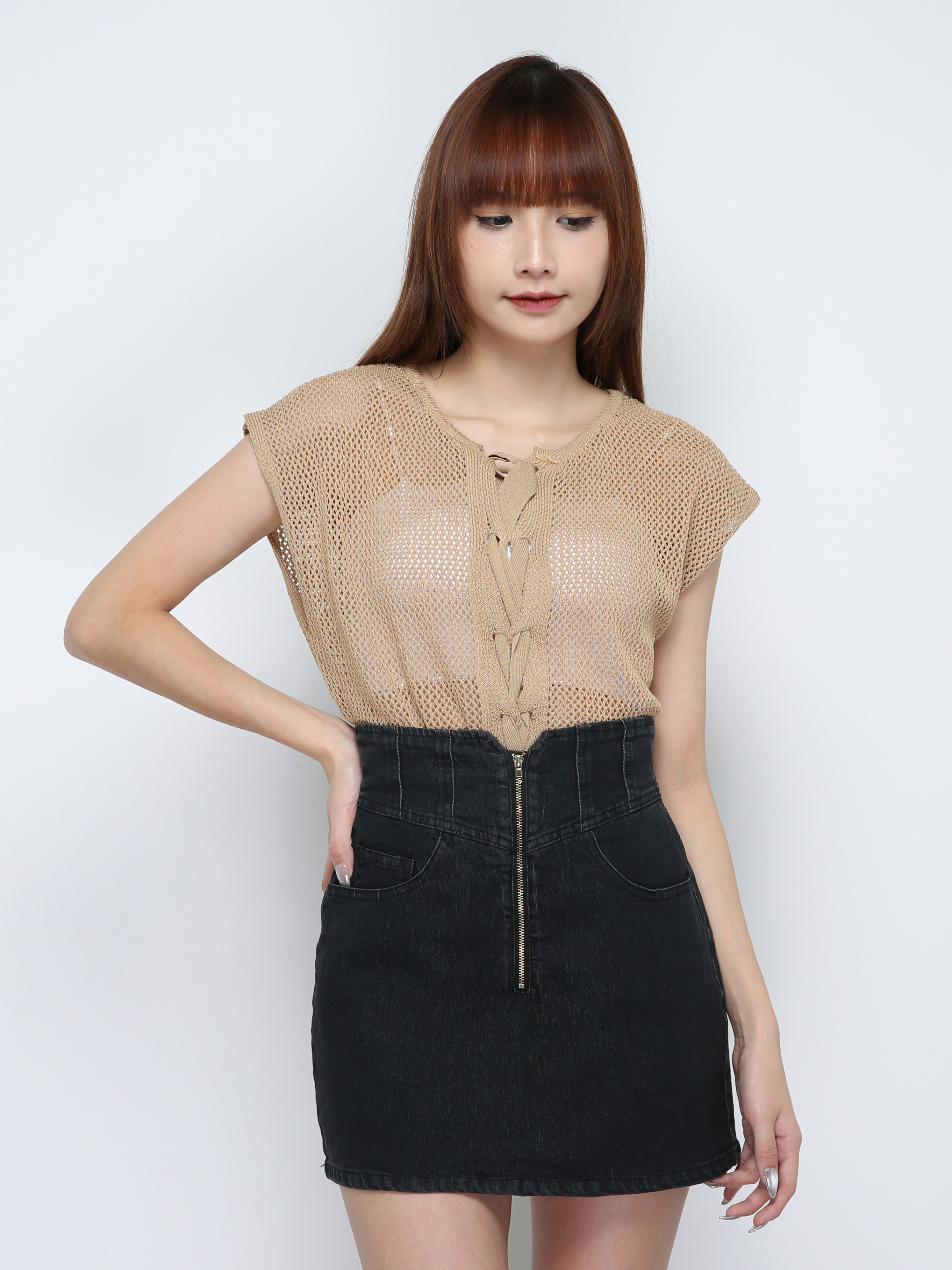 Back Tie Up With Eyelet Top Set 29947