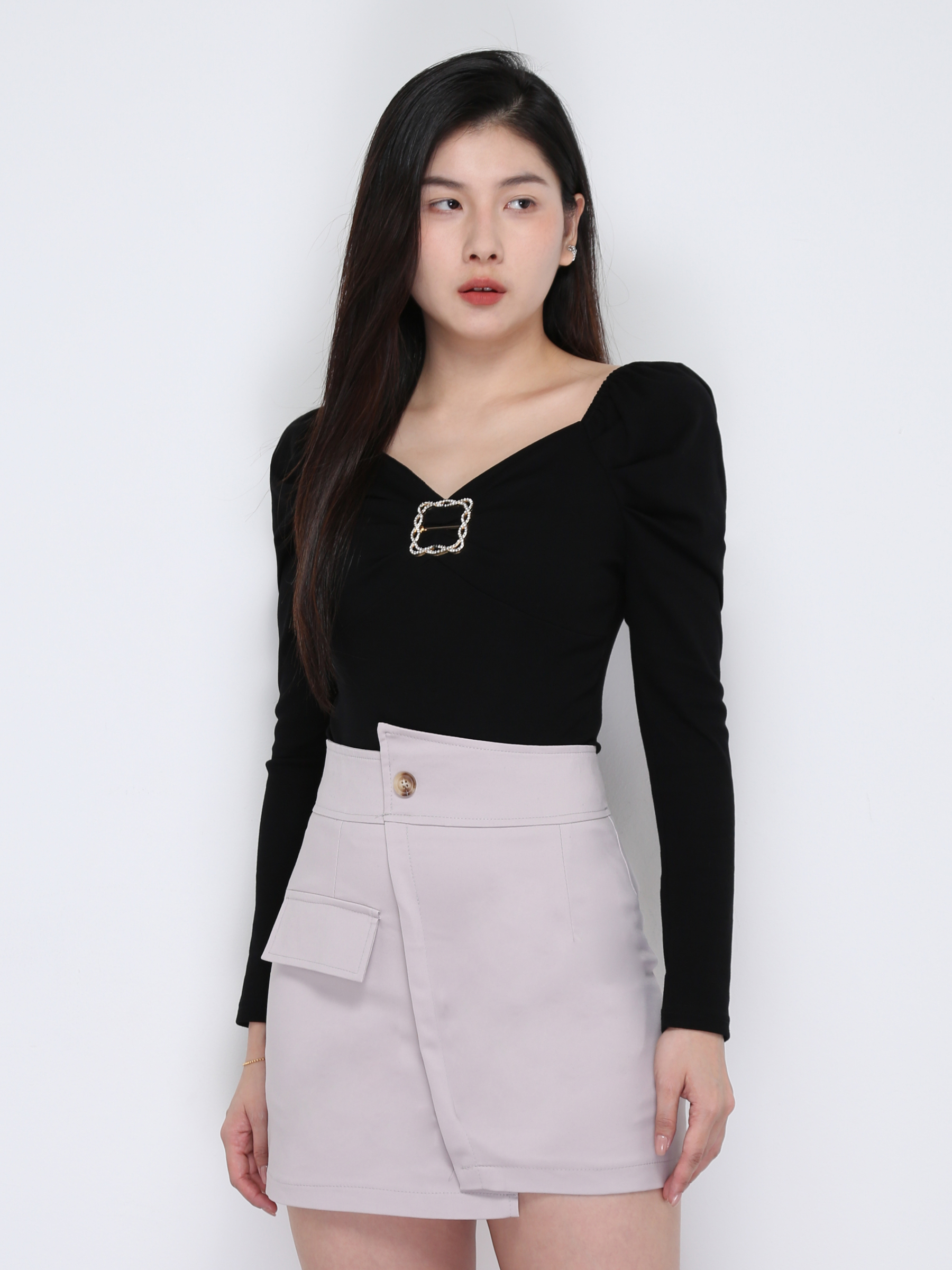 With Decorative Buckle Top 32426