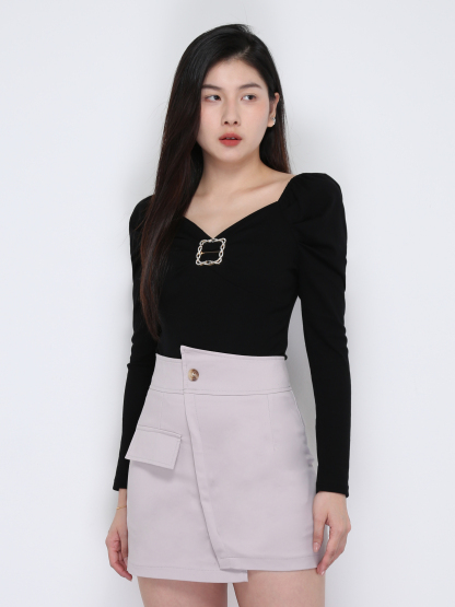 With Decorative Buckle Top 32426