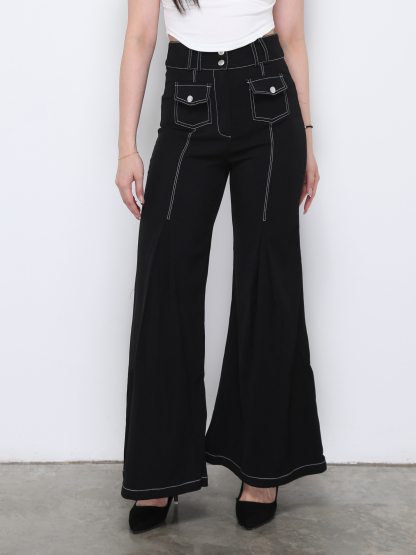 High Waist Front Pocket Long Pant 33414