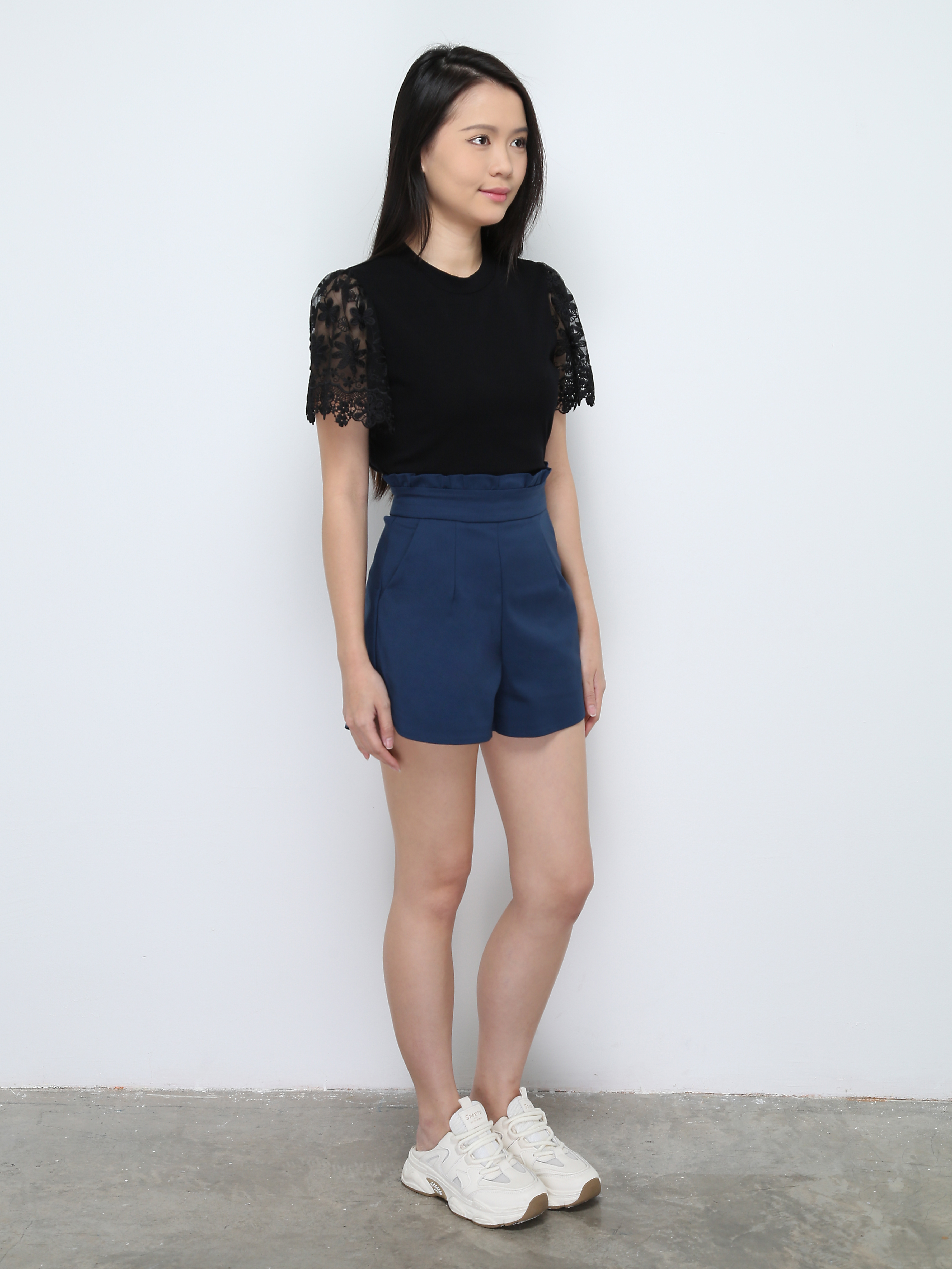 Floral With Net Sleeve Top 28583