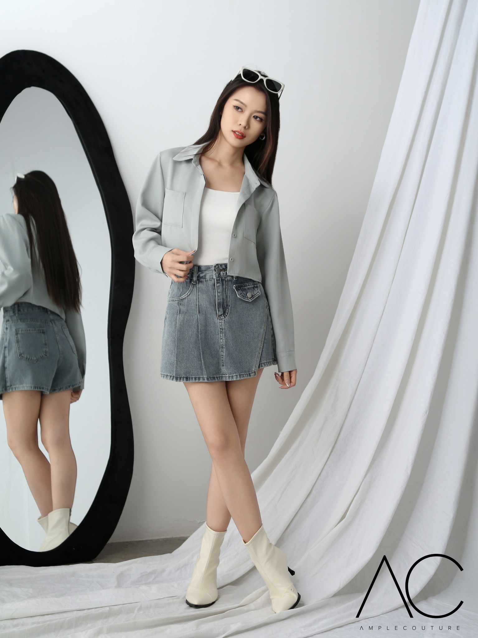 Denim Skirt Pants 41965