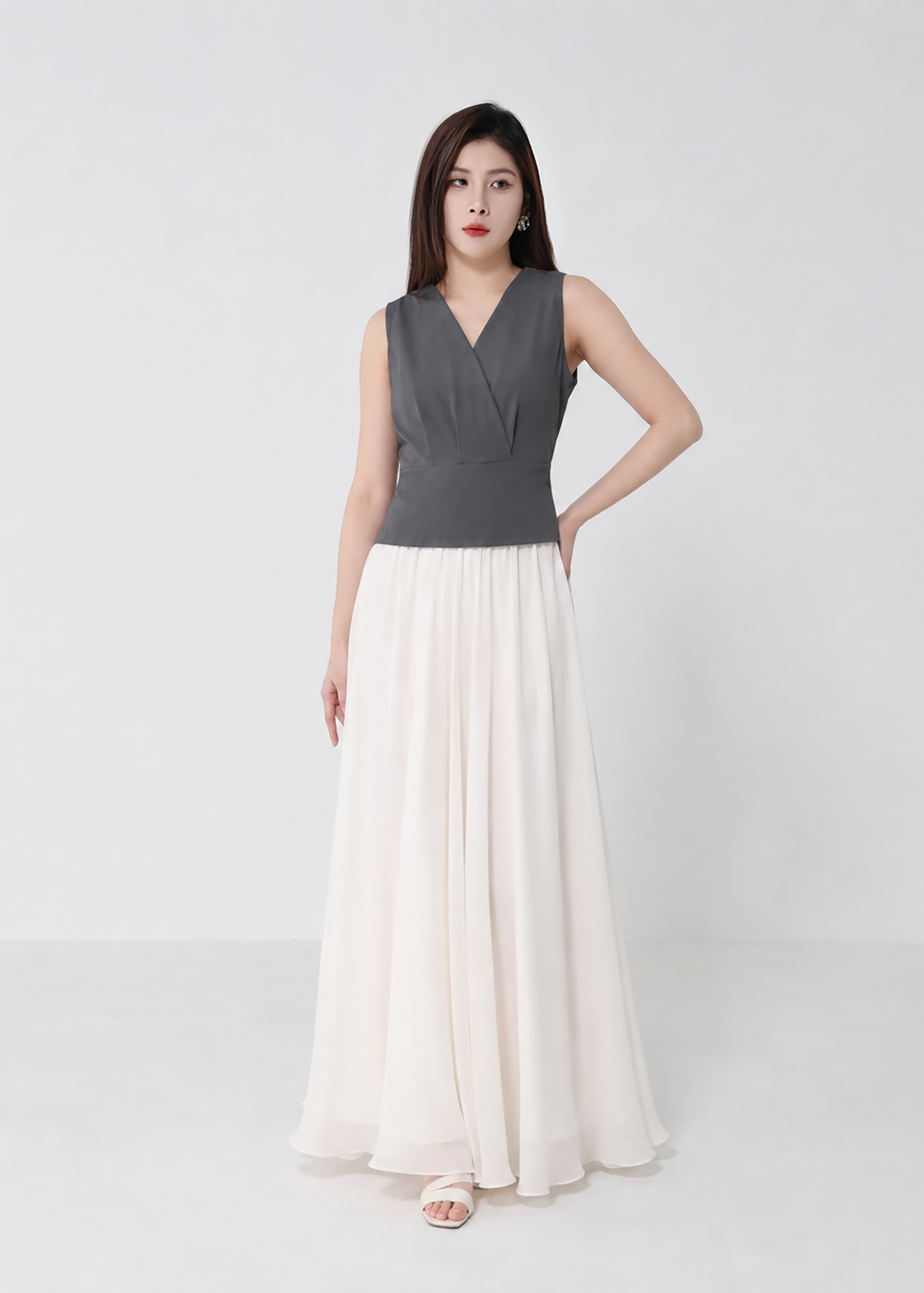 Wrap V-Neck Sleeveless Top DJ281