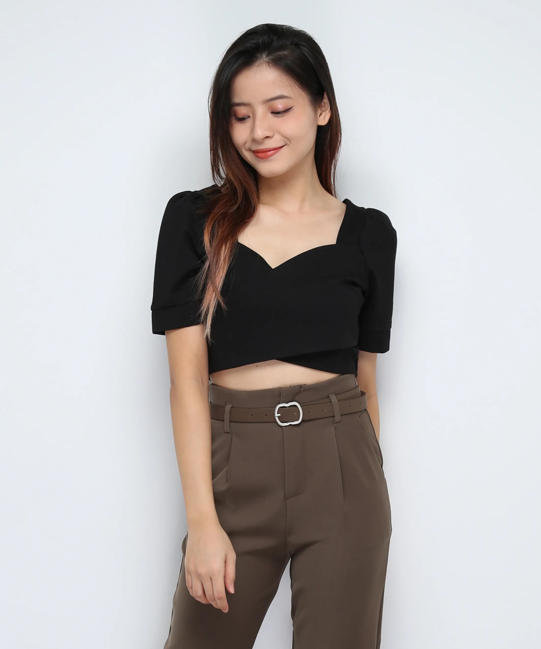 Short Sleeve Wrap Top 28712