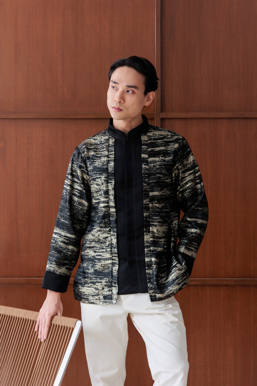 [PREORDER] Layered Look Batik Long Sleeve Shirt MEN02