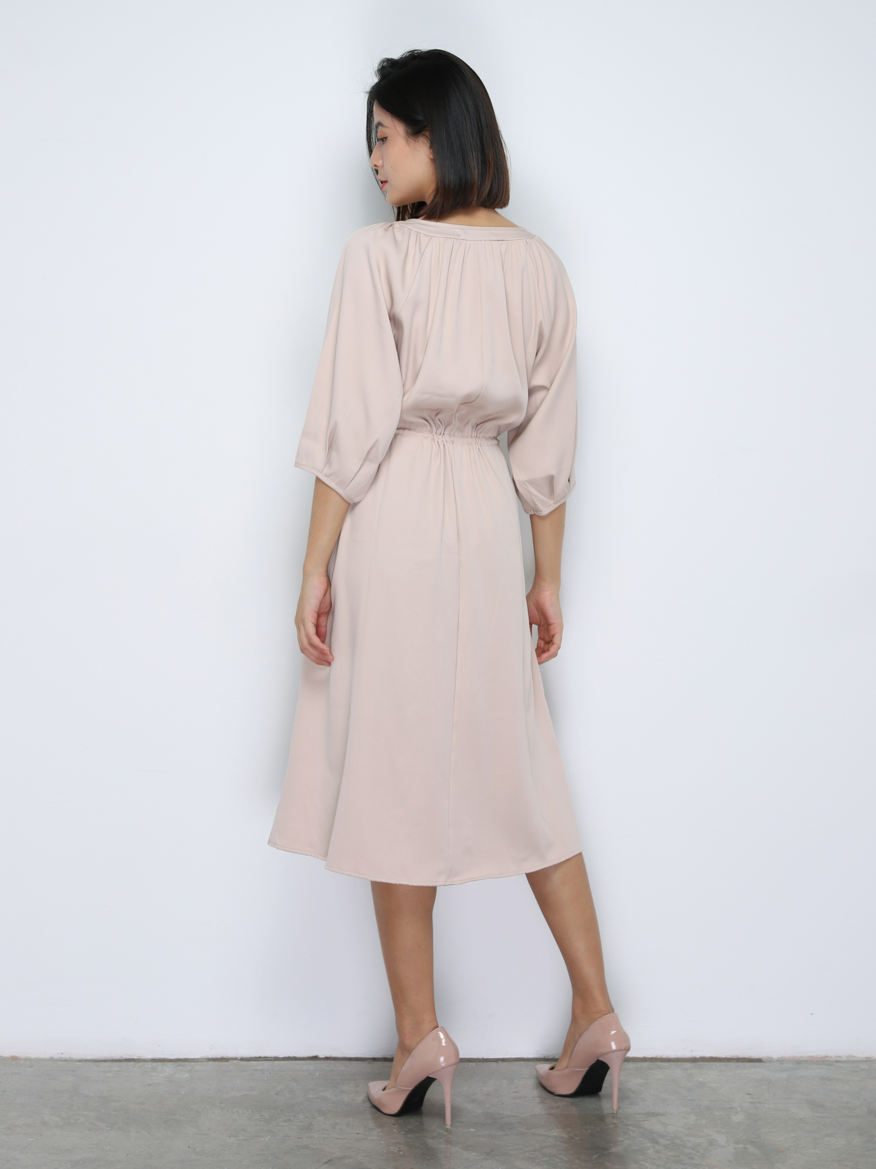 Waist Drawstring Casual Wear Dress 34162