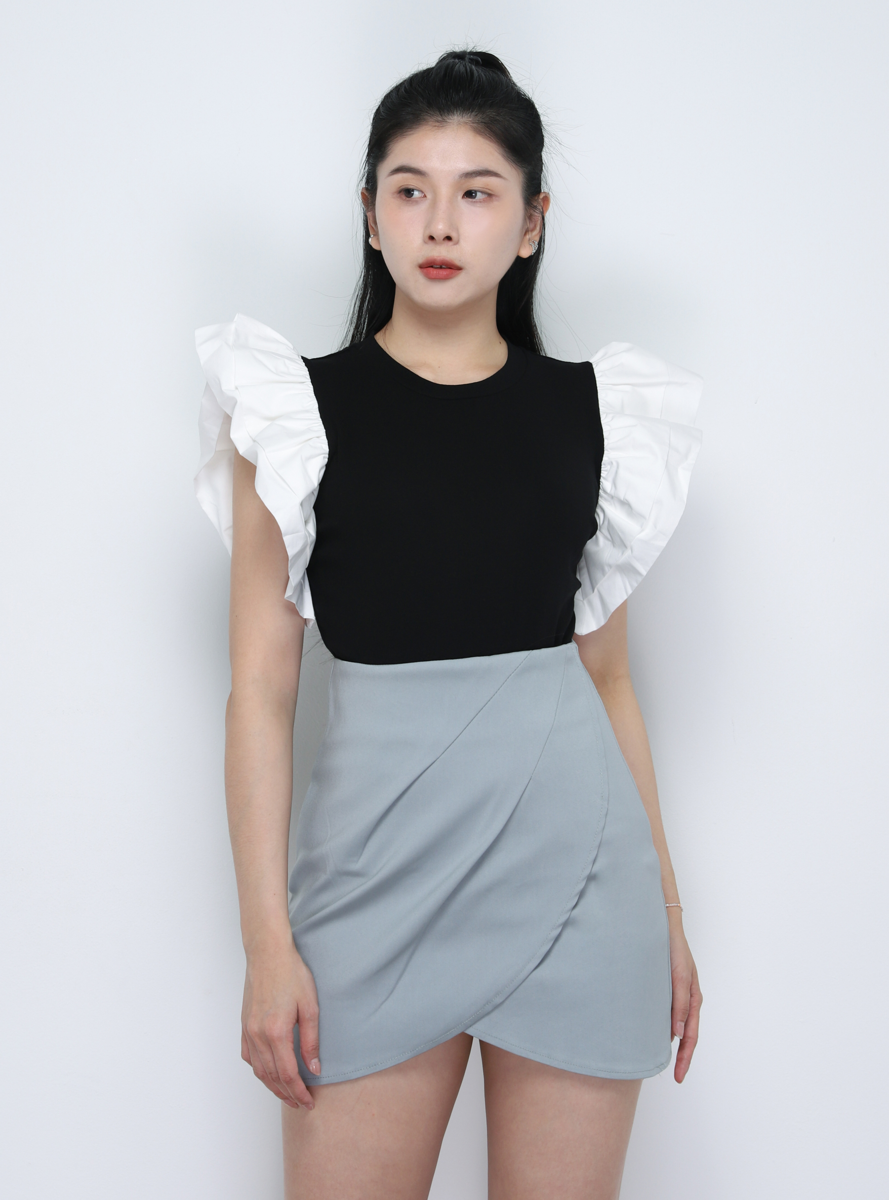 High Waist Wrap Skirt Pants 34238