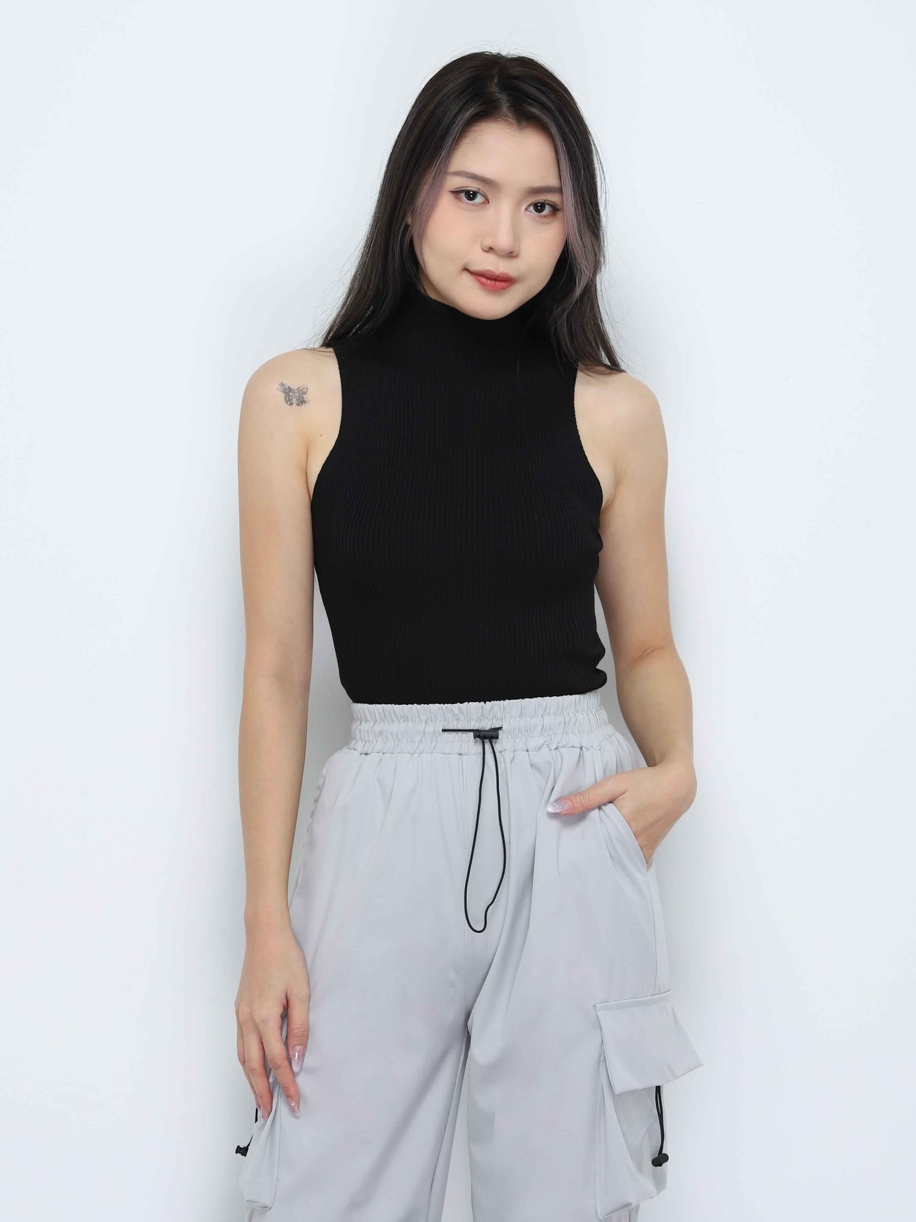 Knitted High Neck Sleeveless Top 33775