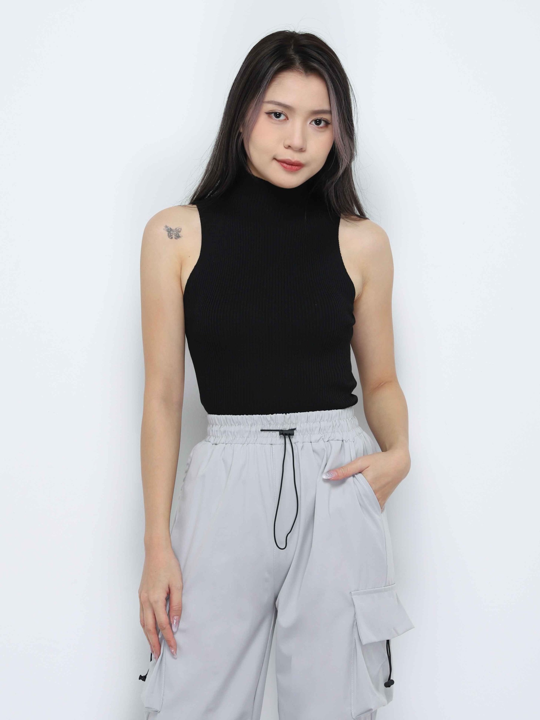 Knitted High Neck Sleeveless Top 33775