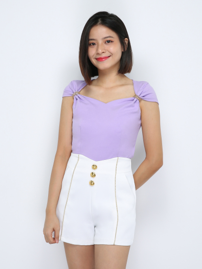 Sleeveless Sweetheart Neck Top 33989