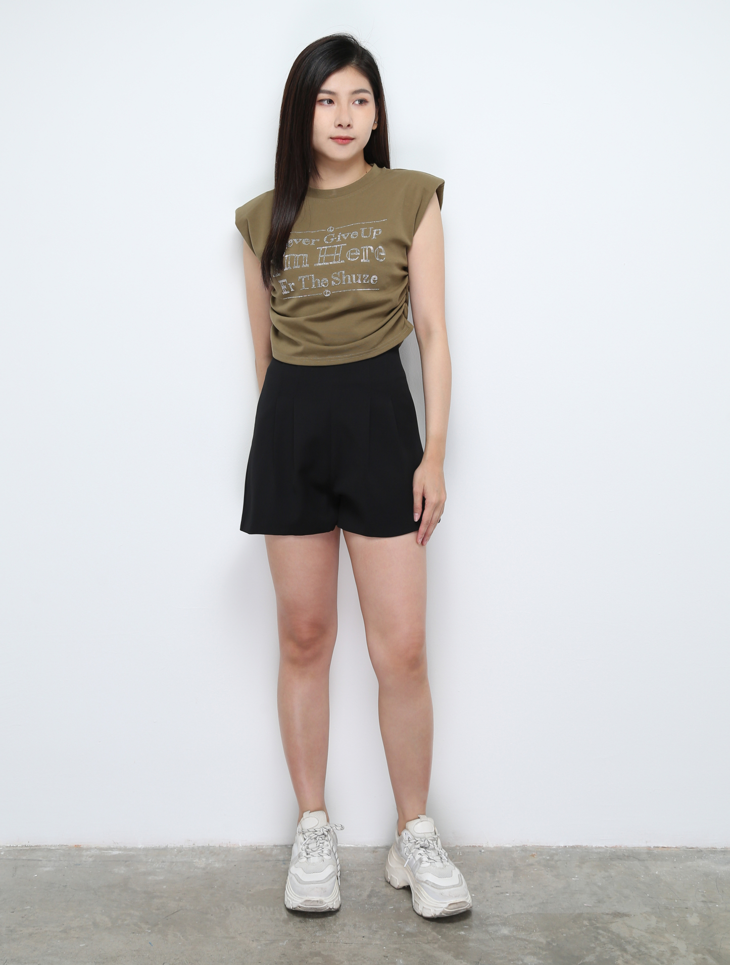 Side Pleated Cap Sleeve Top 28642