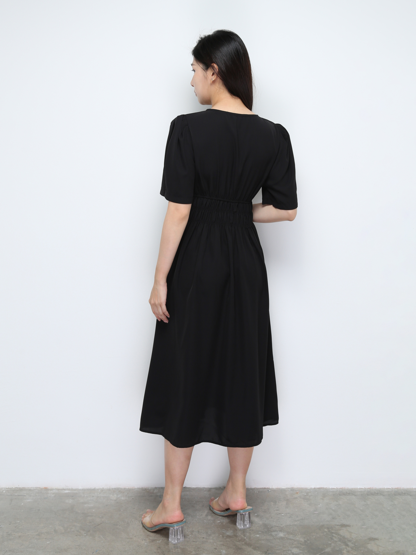 Front Zip Waist Stretchable Dress 28656