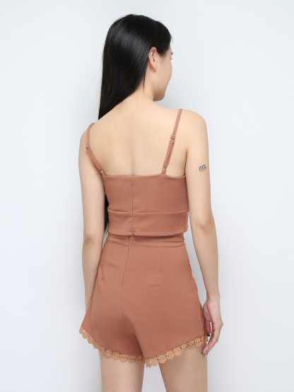 Sleeveless Bralette With Short Pants Set 28096