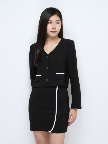 Formal Top With Skirt Set 28655