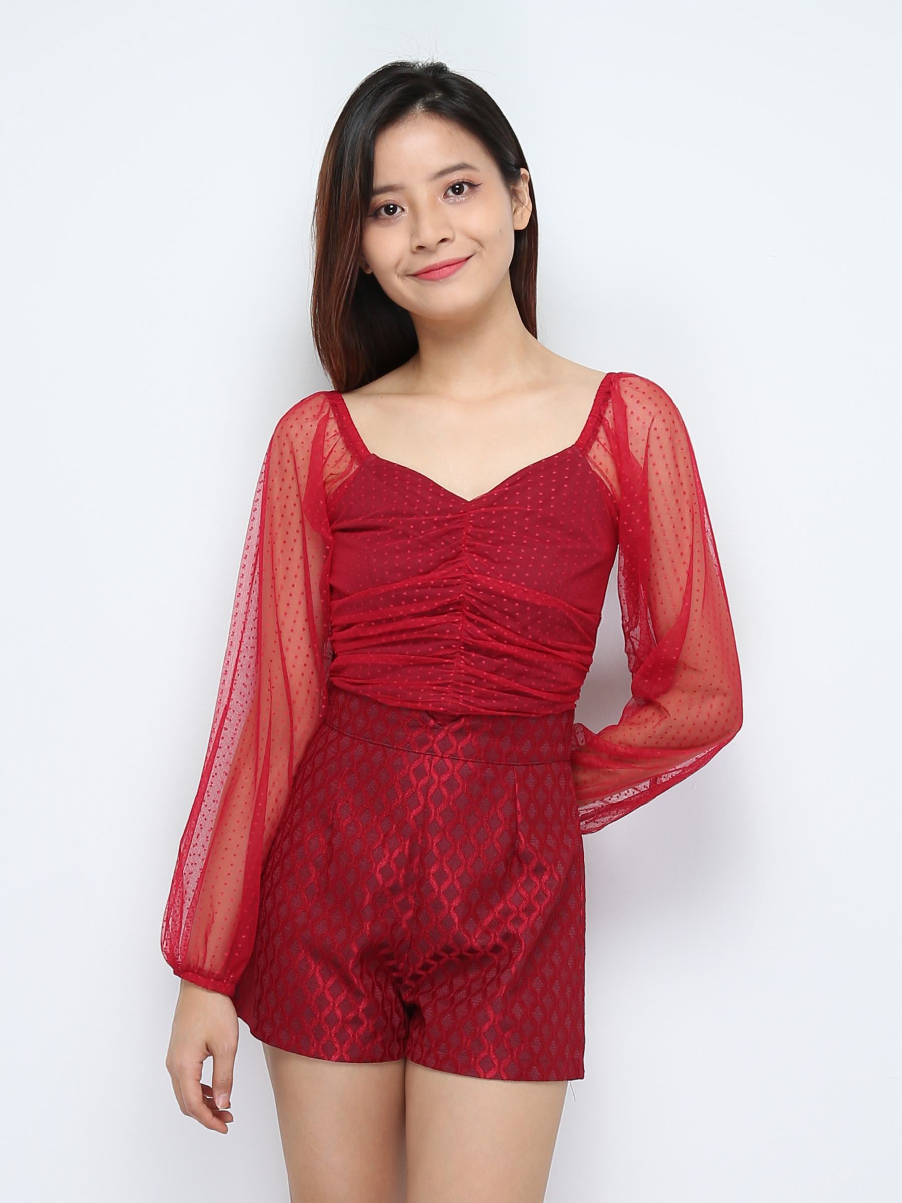 Polka Dot Top With Short Pants Set 29943 (SPO)