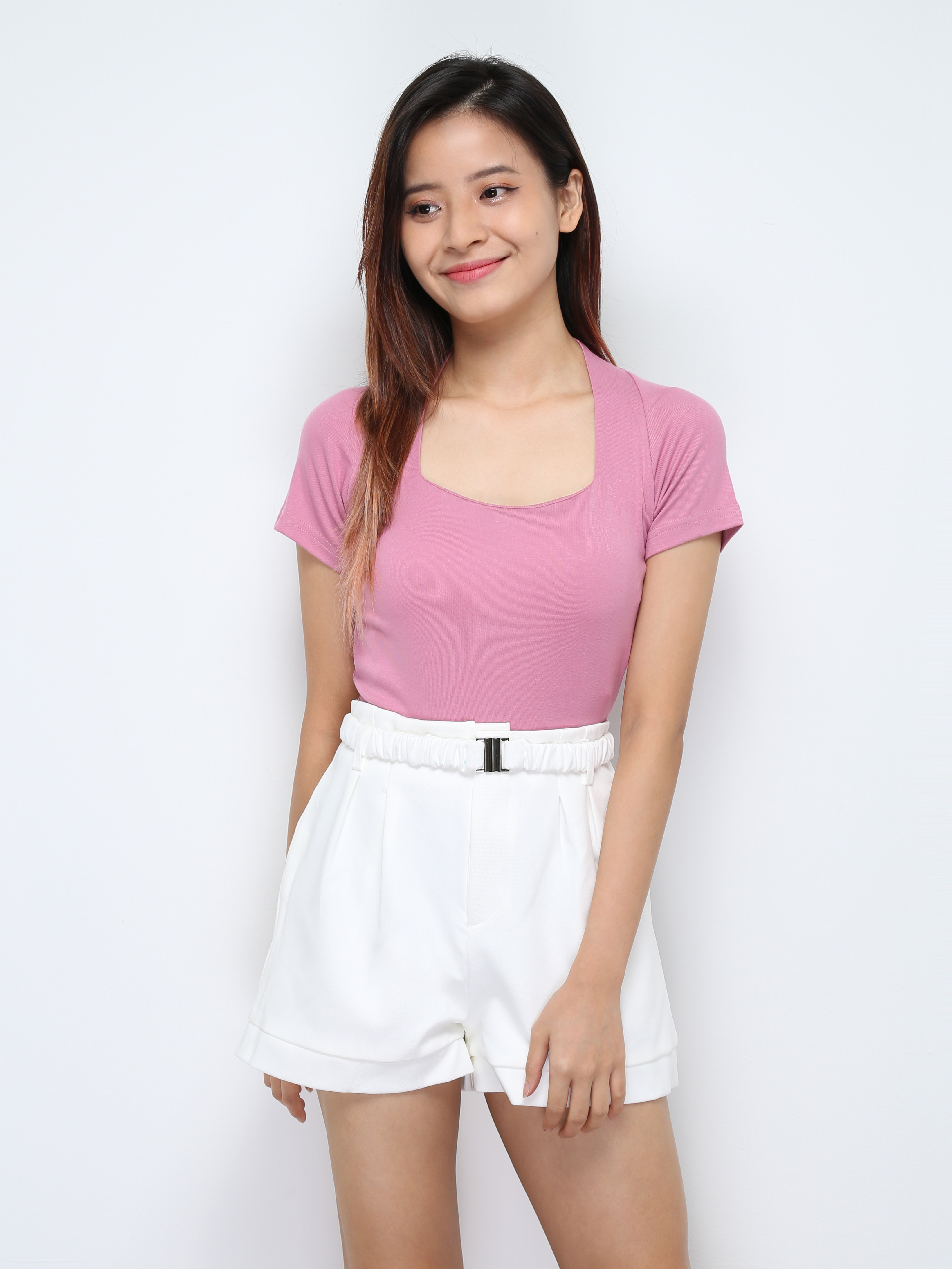 Plain Short Sleeve Crop Top 28646