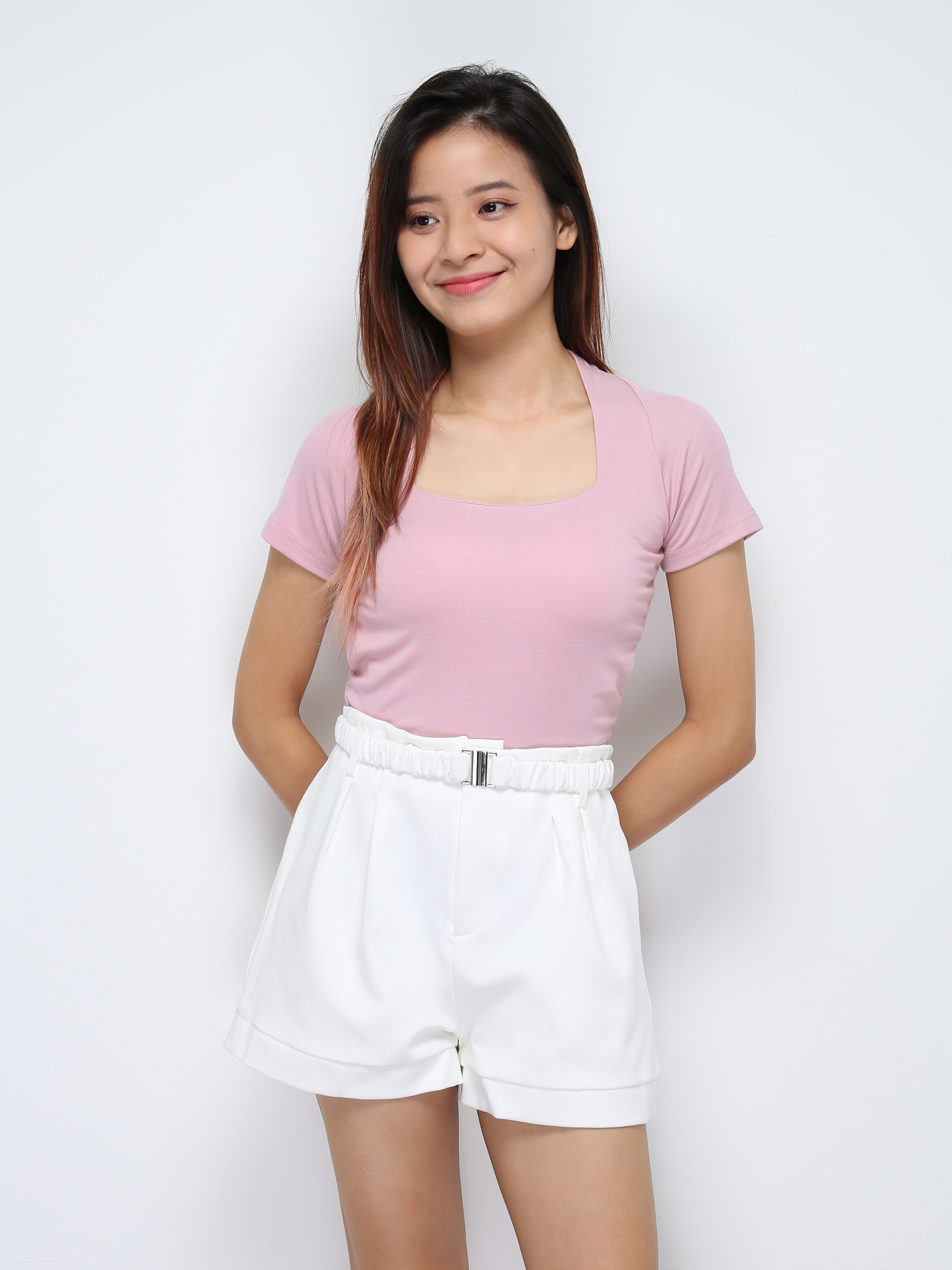 Plain Short Sleeve Crop Top 28646