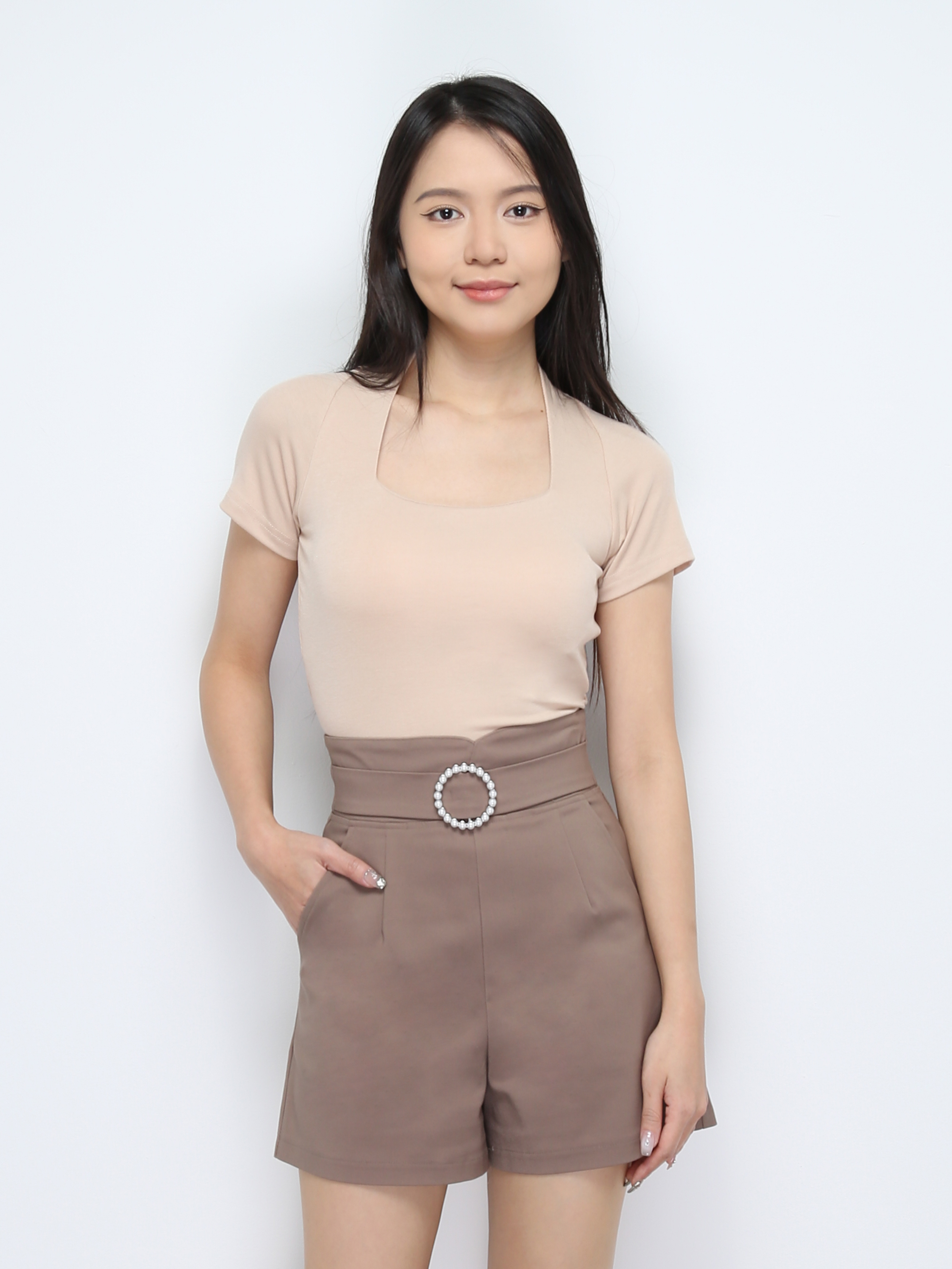 Plain Short Sleeve Crop Top 28646