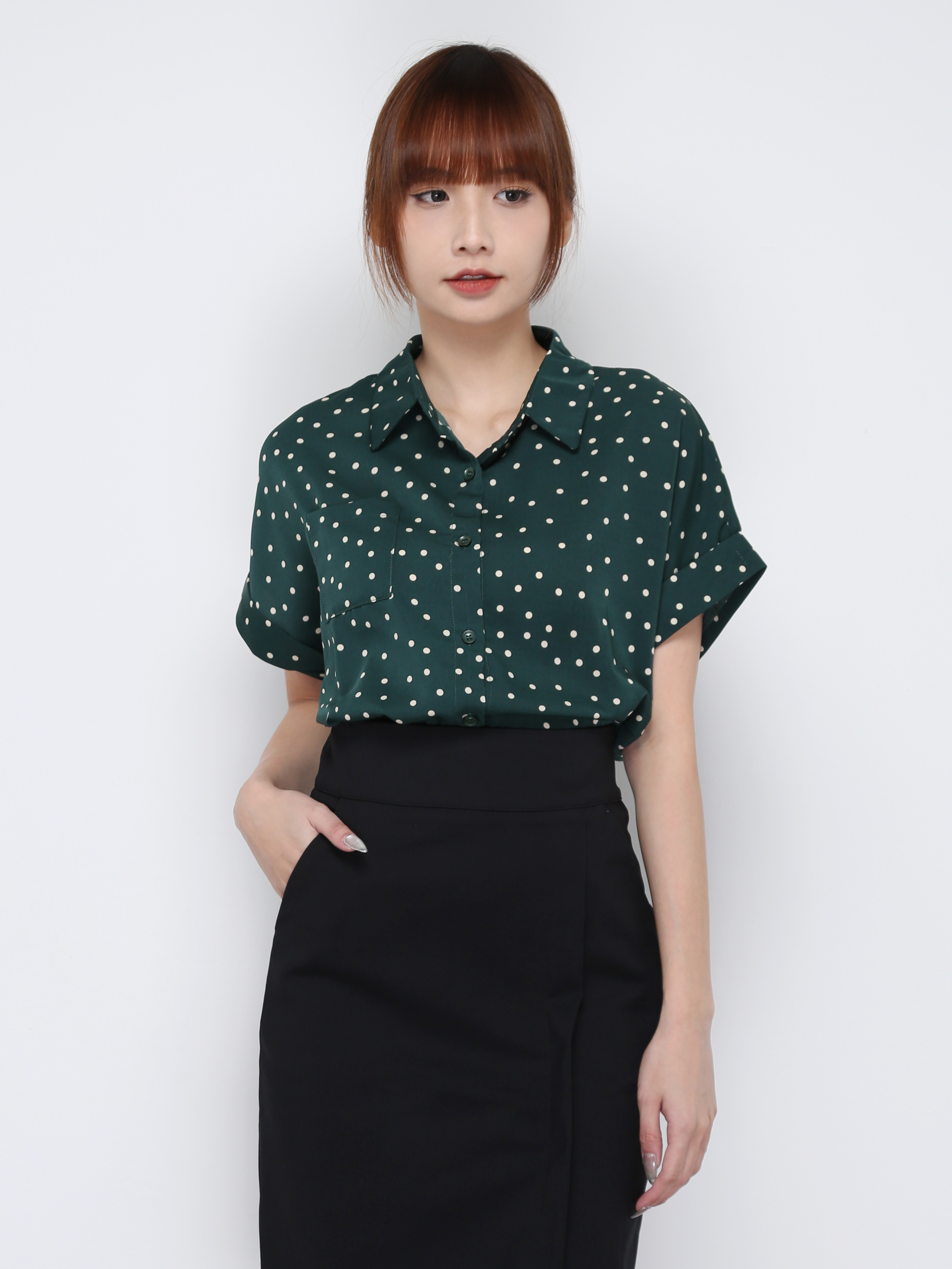 Short Sleeve Front Button Top 29889