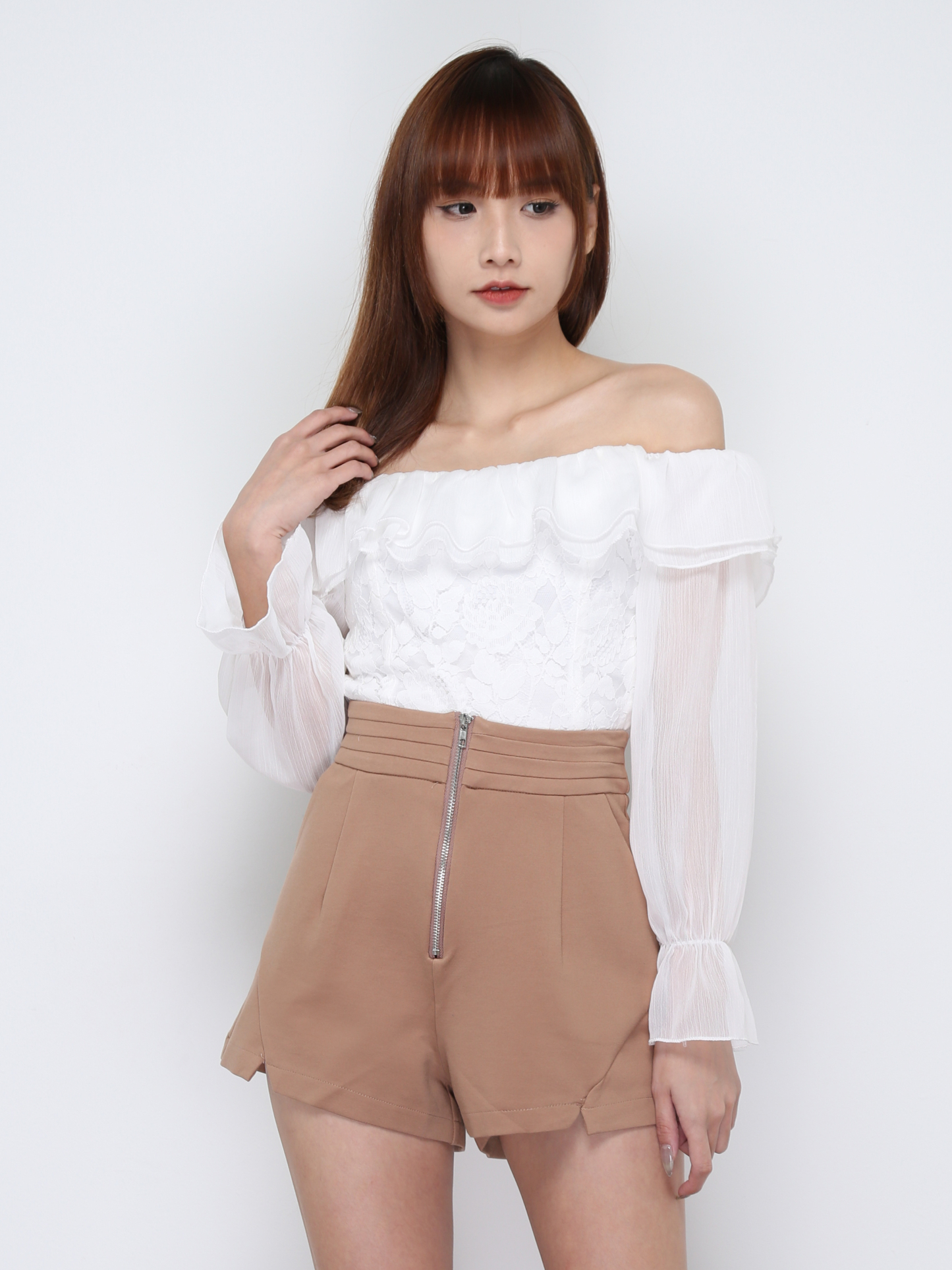 Long Sleeve Back Zip Top 29907