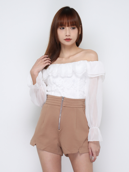 Long Sleeve Back Zip Top 29907