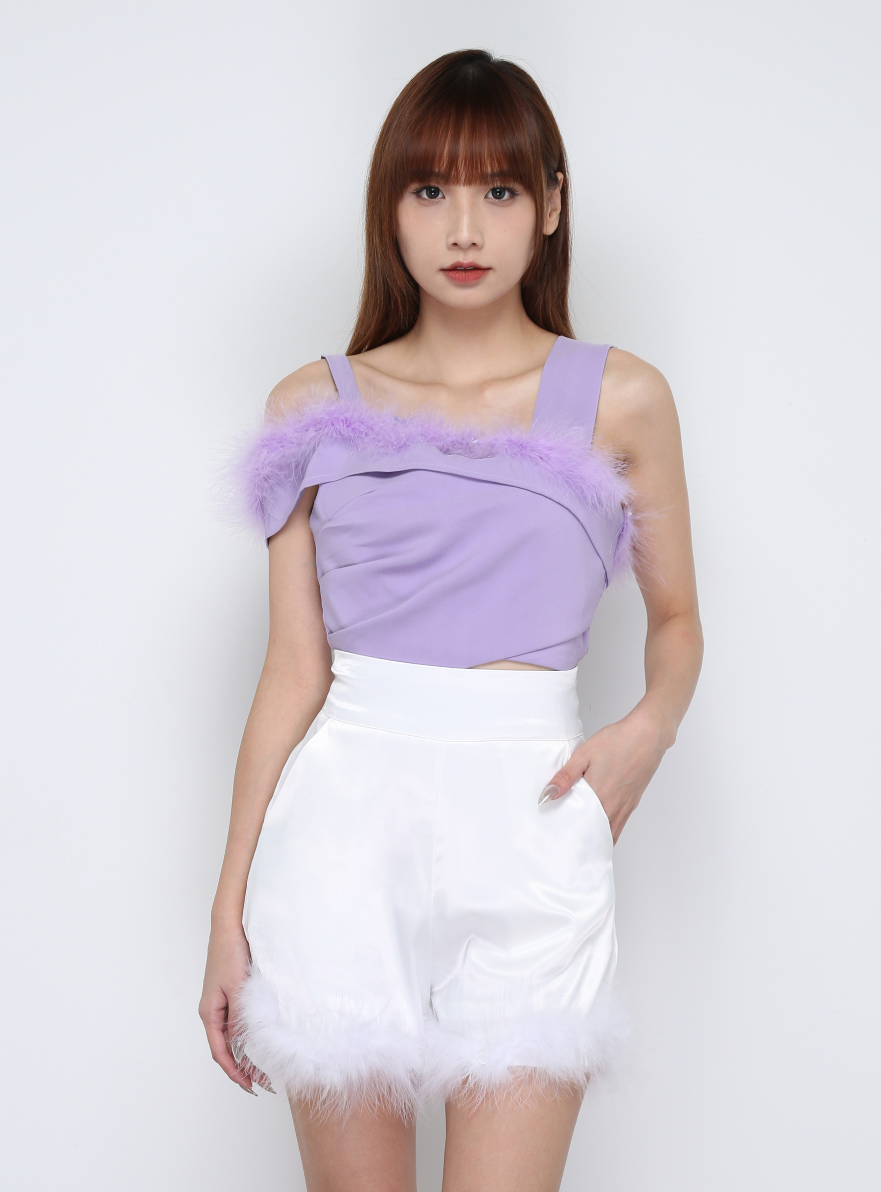 Sleeveless With Fur Top 29858