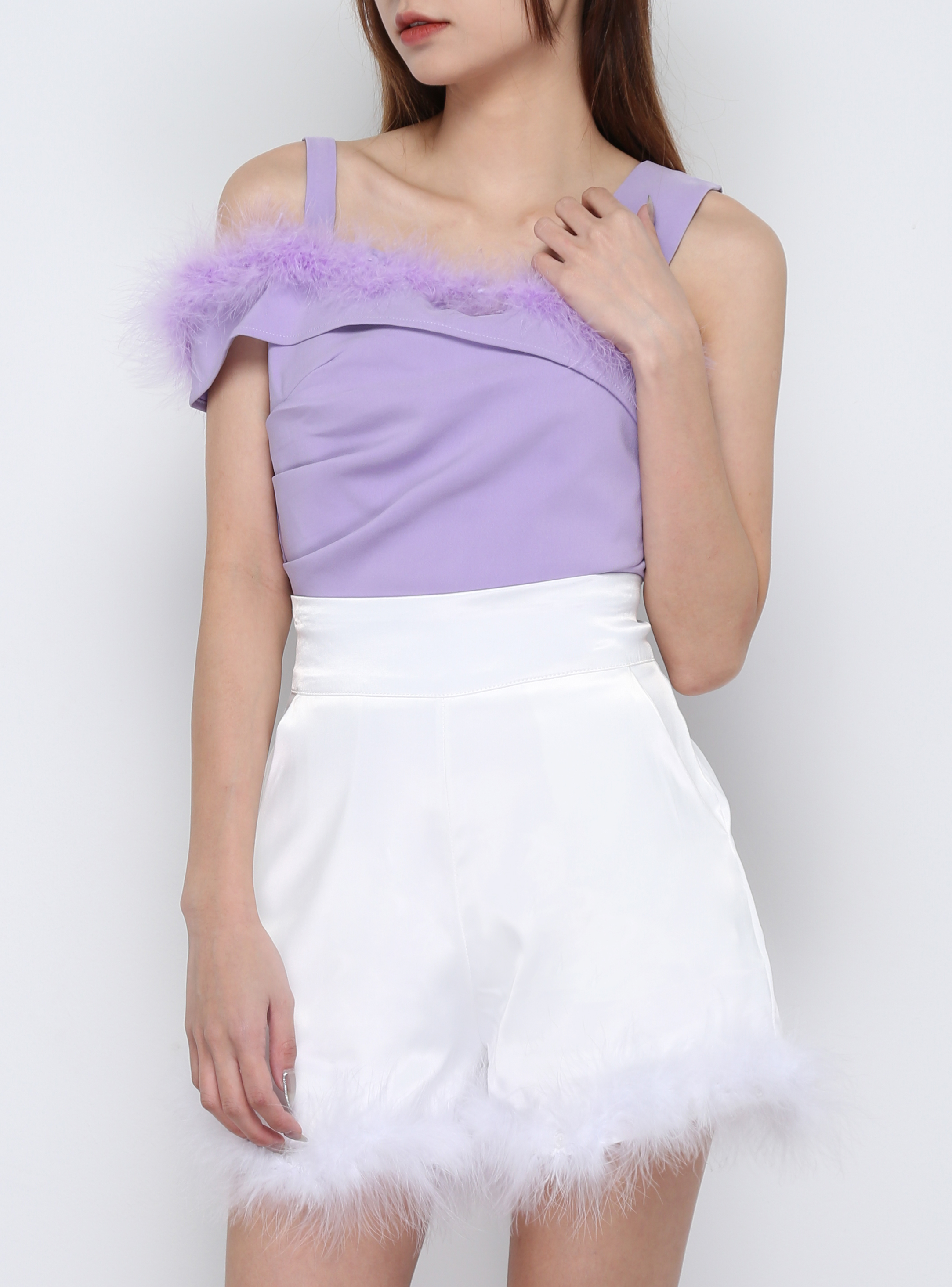 Sleeveless With Fur Top 29858