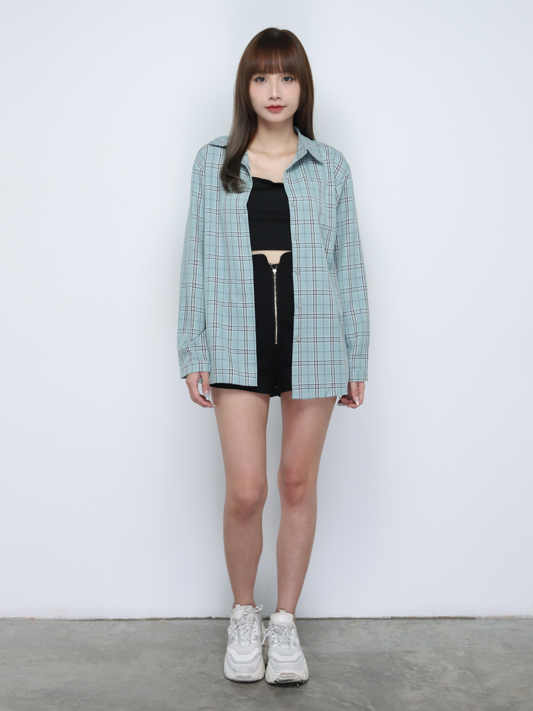 Collar Plaid Blouse 19191