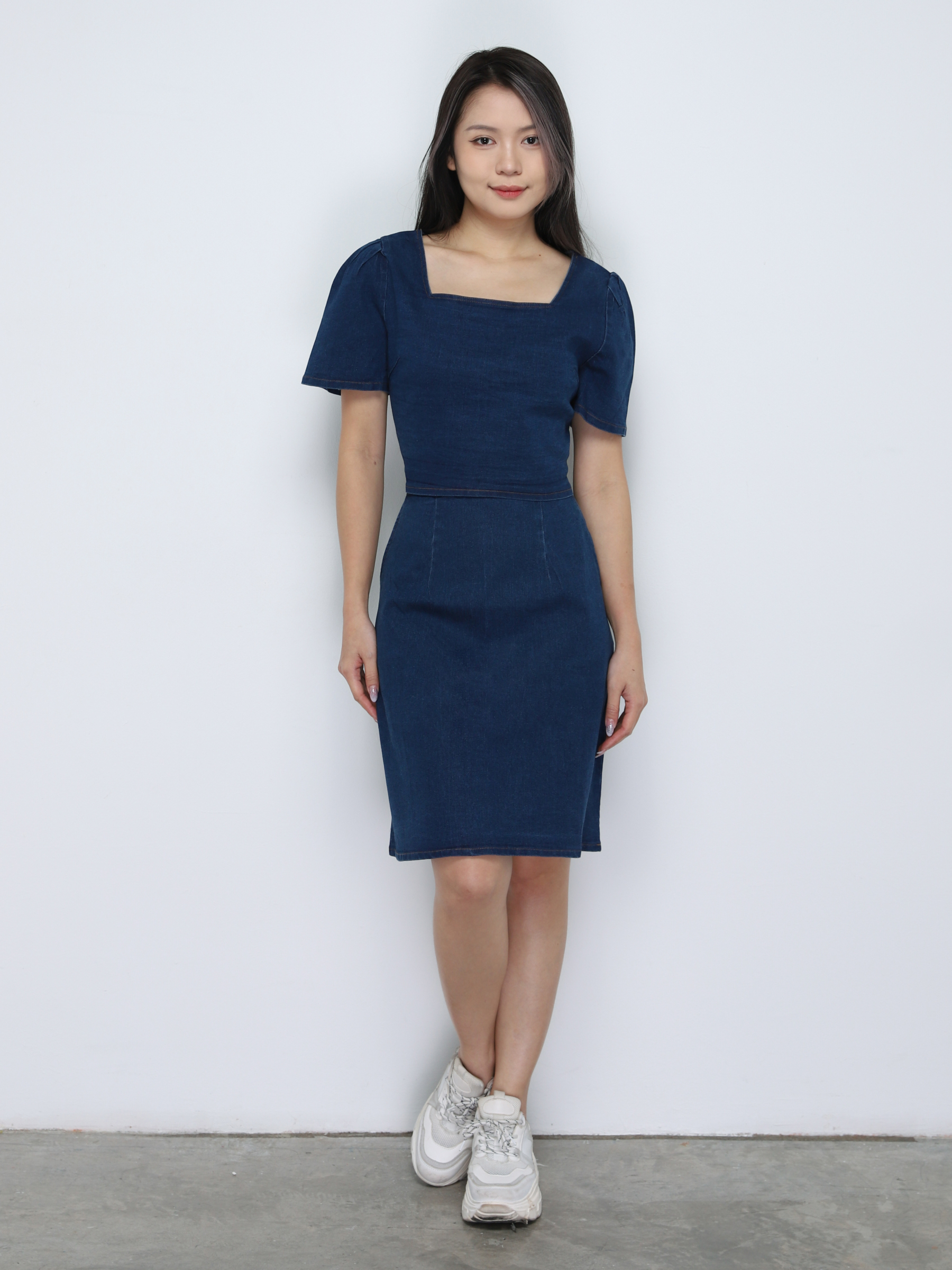 Denim Puff Sleeve Sets 18852