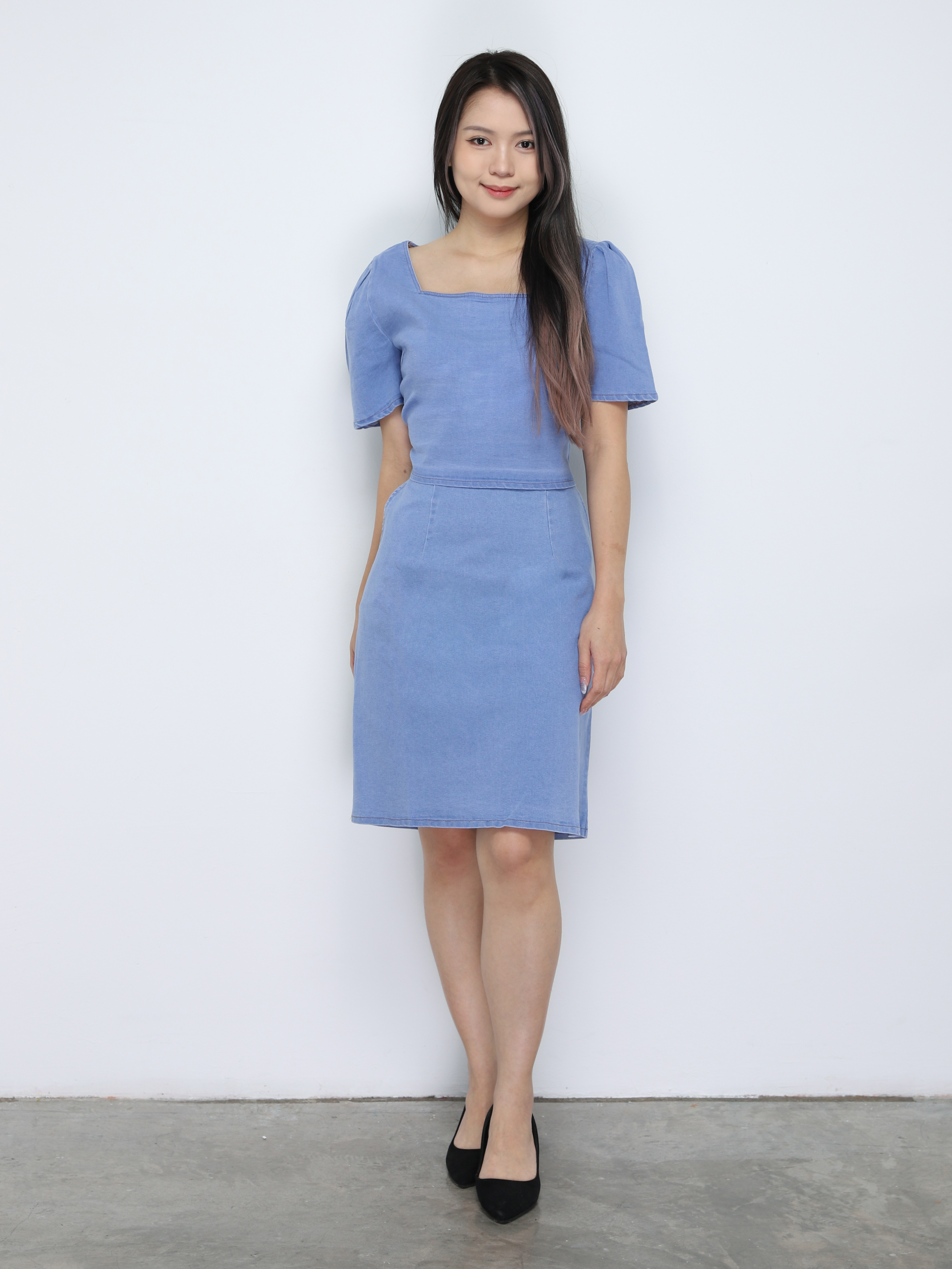 Denim Puff Sleeve Sets 18852