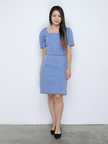 Denim Puff Sleeve Sets 18852