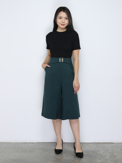 Round Neck Wrinkled Plain Tops 18831