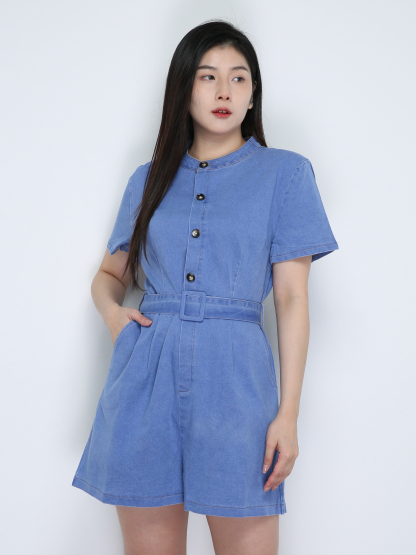 Denim With Belt Jumpsuit 18823