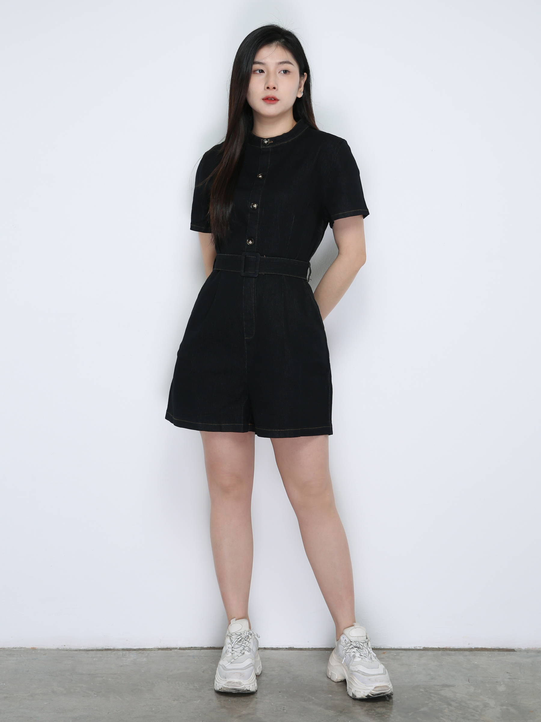 Denim With Belt Jumpsuit 18823