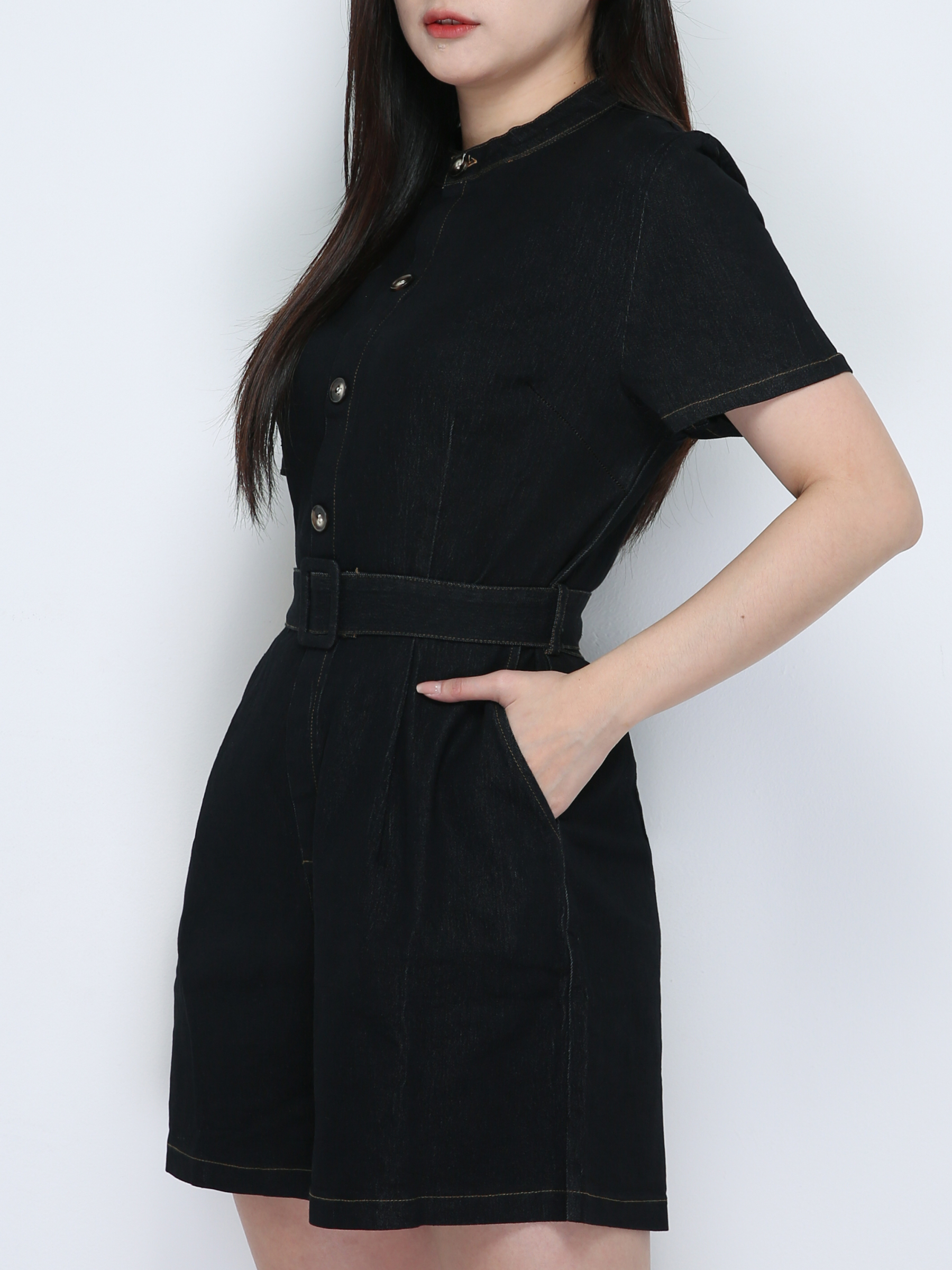 Denim With Belt Jumpsuit 18823