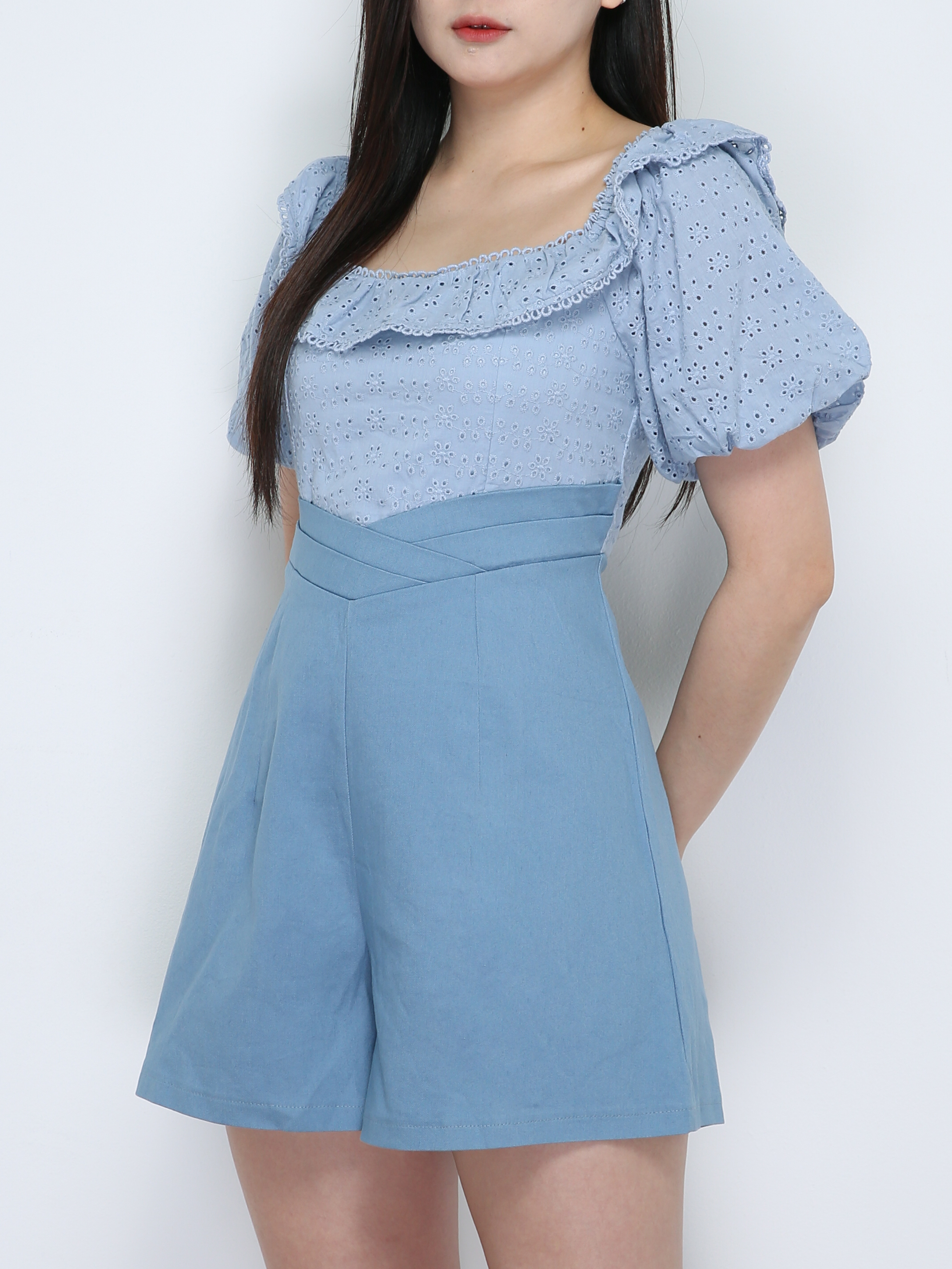 Off Shoulder Eyelet Jumpsuit 18969